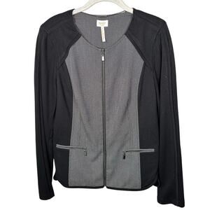 Laundry by Shelli Segal Gray & Black Zip Up Lightweight Jacket Women's 8